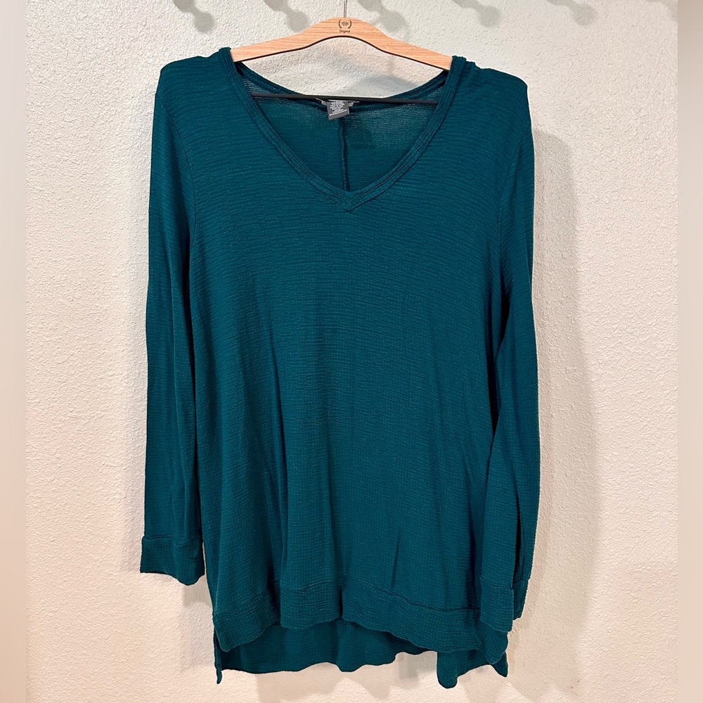 Adrianna Papell teal‎ v-neck tunic